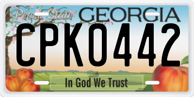 GA license plate CPK0442