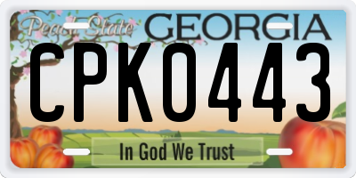 GA license plate CPK0443