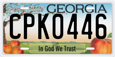 GA license plate CPK0446