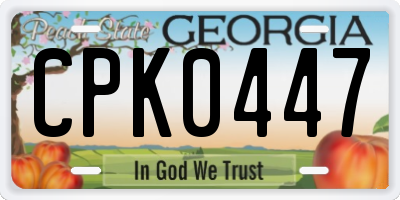 GA license plate CPK0447