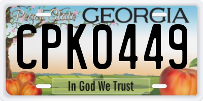 GA license plate CPK0449
