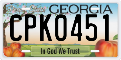 GA license plate CPK0451