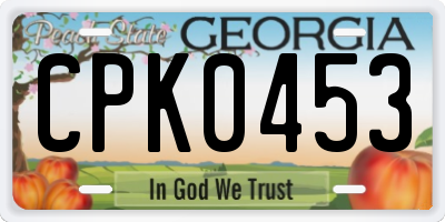 GA license plate CPK0453