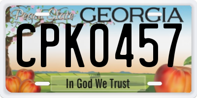 GA license plate CPK0457