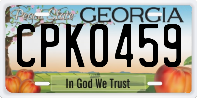 GA license plate CPK0459