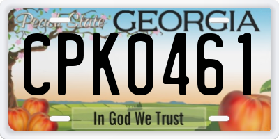 GA license plate CPK0461