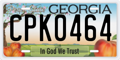 GA license plate CPK0464