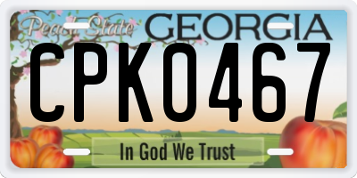 GA license plate CPK0467