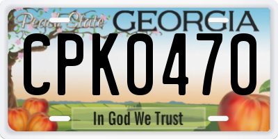 GA license plate CPK0470