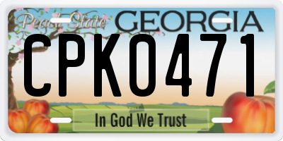 GA license plate CPK0471
