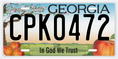 GA license plate CPK0472