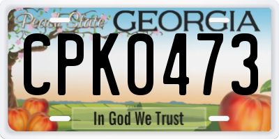GA license plate CPK0473