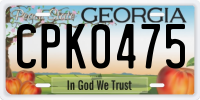 GA license plate CPK0475