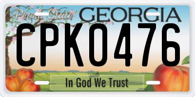 GA license plate CPK0476