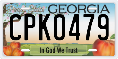GA license plate CPK0479