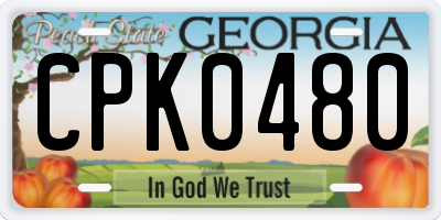 GA license plate CPK0480