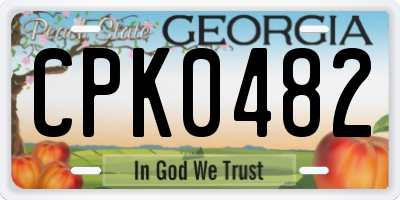 GA license plate CPK0482