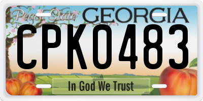 GA license plate CPK0483