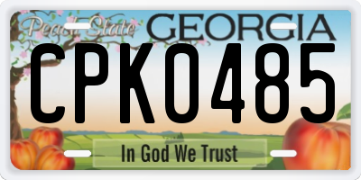 GA license plate CPK0485