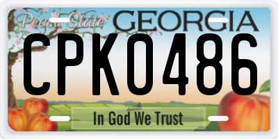 GA license plate CPK0486