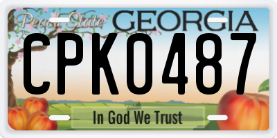 GA license plate CPK0487