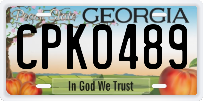 GA license plate CPK0489