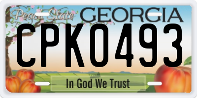 GA license plate CPK0493