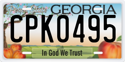 GA license plate CPK0495
