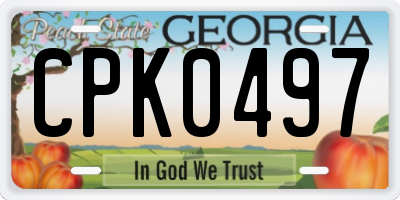 GA license plate CPK0497