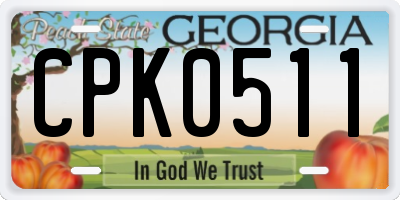 GA license plate CPK0511