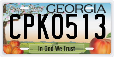 GA license plate CPK0513