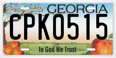 GA license plate CPK0515