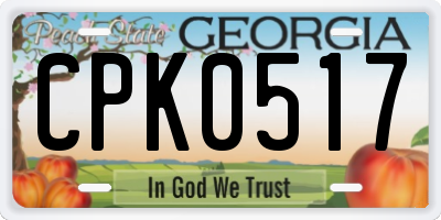 GA license plate CPK0517