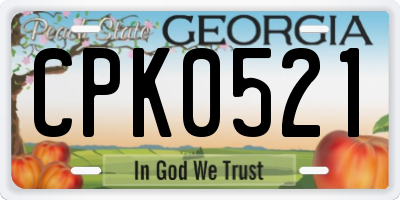 GA license plate CPK0521