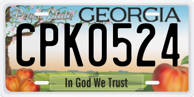 GA license plate CPK0524