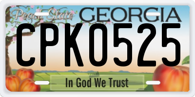 GA license plate CPK0525