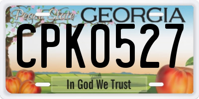 GA license plate CPK0527