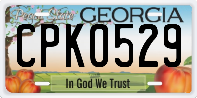 GA license plate CPK0529