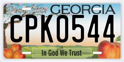 GA license plate CPK0544