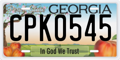 GA license plate CPK0545
