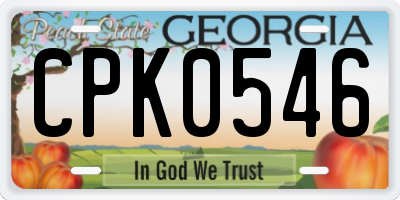 GA license plate CPK0546