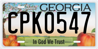 GA license plate CPK0547