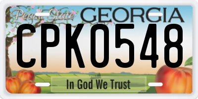 GA license plate CPK0548