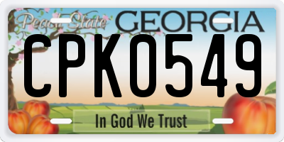 GA license plate CPK0549
