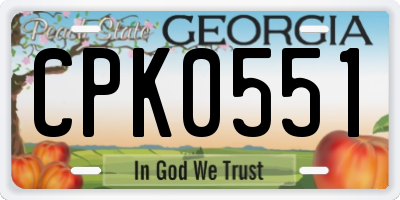 GA license plate CPK0551