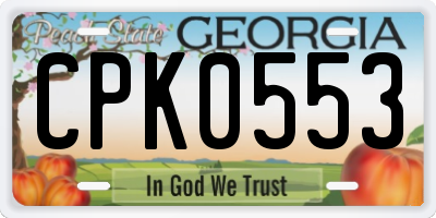 GA license plate CPK0553