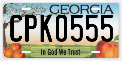 GA license plate CPK0555