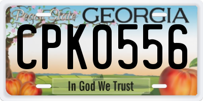 GA license plate CPK0556