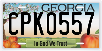 GA license plate CPK0557
