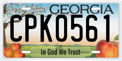 GA license plate CPK0561